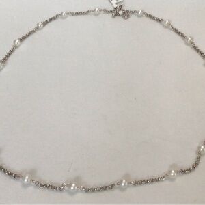 David Yurman Sterling Silver Bead and Chain Collectibles Pearl Necklace NWT